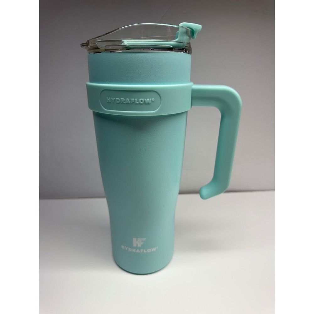 Hydraflow Hybrid Insulated Tumbler with Handle Mint Aqua Blue 40oz Travel Mug